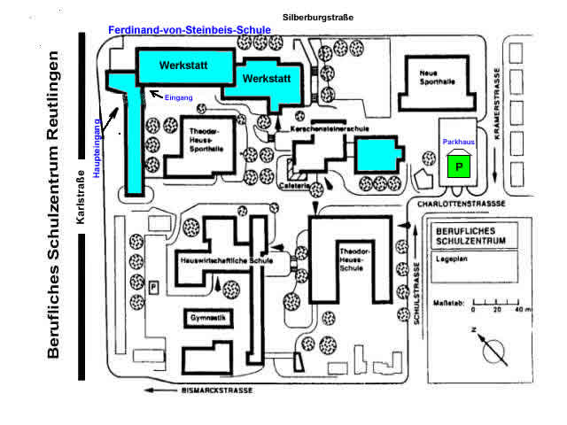 Lageplan der einzelnen Gebäude